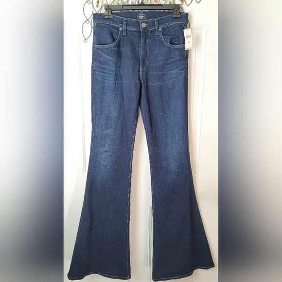 Citizens Of Humanity Denim - Citizens Of Humanity Chloe Mid Rise Super Flare Jean's Women's 28 Dark Blue Wash